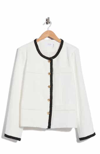 Contrast Trim Cropped Jacket
