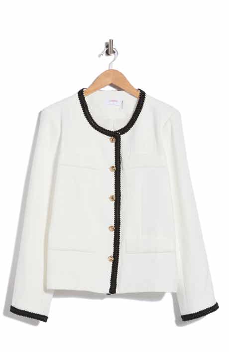 Contrast Trim Cropped Jacket
