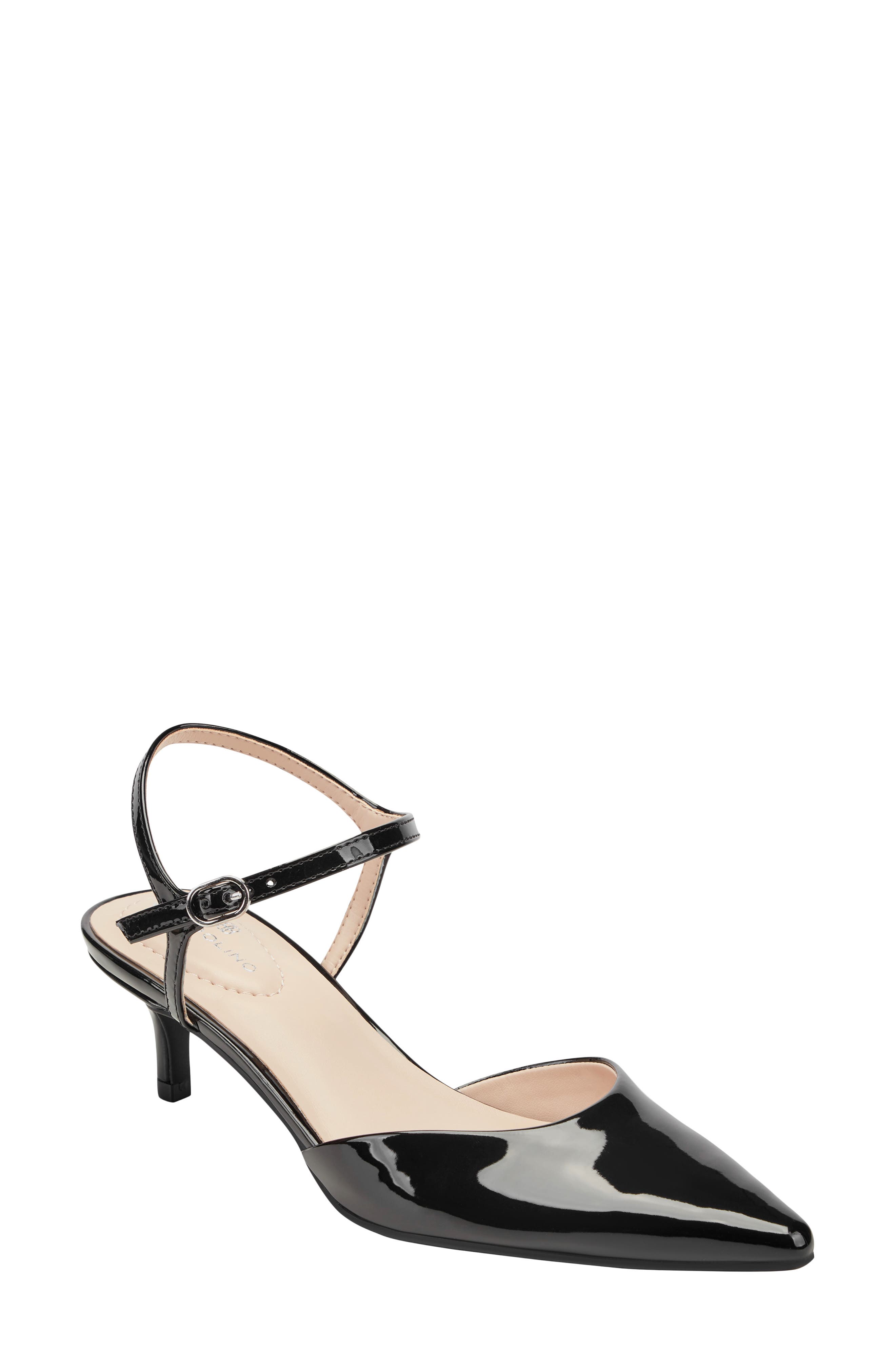 Bandolino Rose Ankle Strap Pointed Toe Kitten Heel Sandal, Main, color, 
