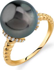 The Pearl Source Tahitian South Sea Pearl & Diamond Jackie Ring