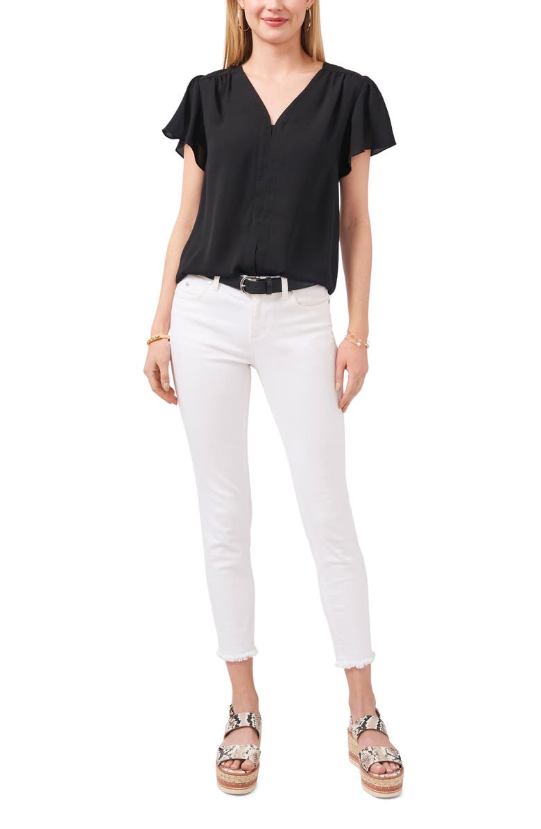 Vince Camuto Flutter Sleeve Blouse, Alternate, color, 