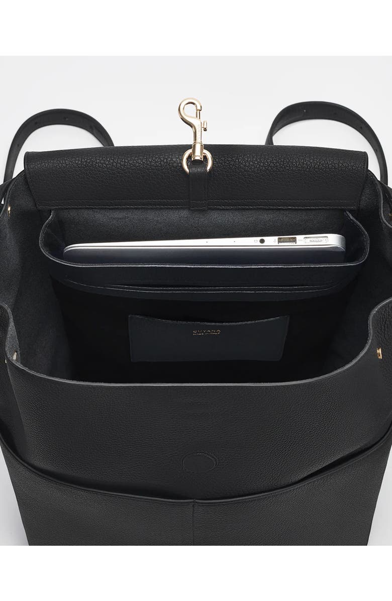 Cuyana Leather Backpack 16-inch, Alternate, color, Black