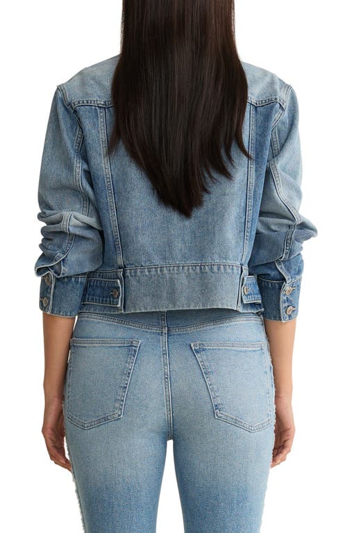 Warp & Weft Warp+weft Crop Denim Jacket In Blue