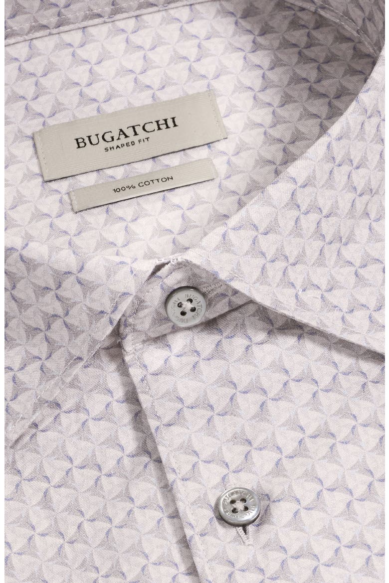 Alvin Shaped Fit Geo Print Button-Up Shirt, Alternate, color, SAND