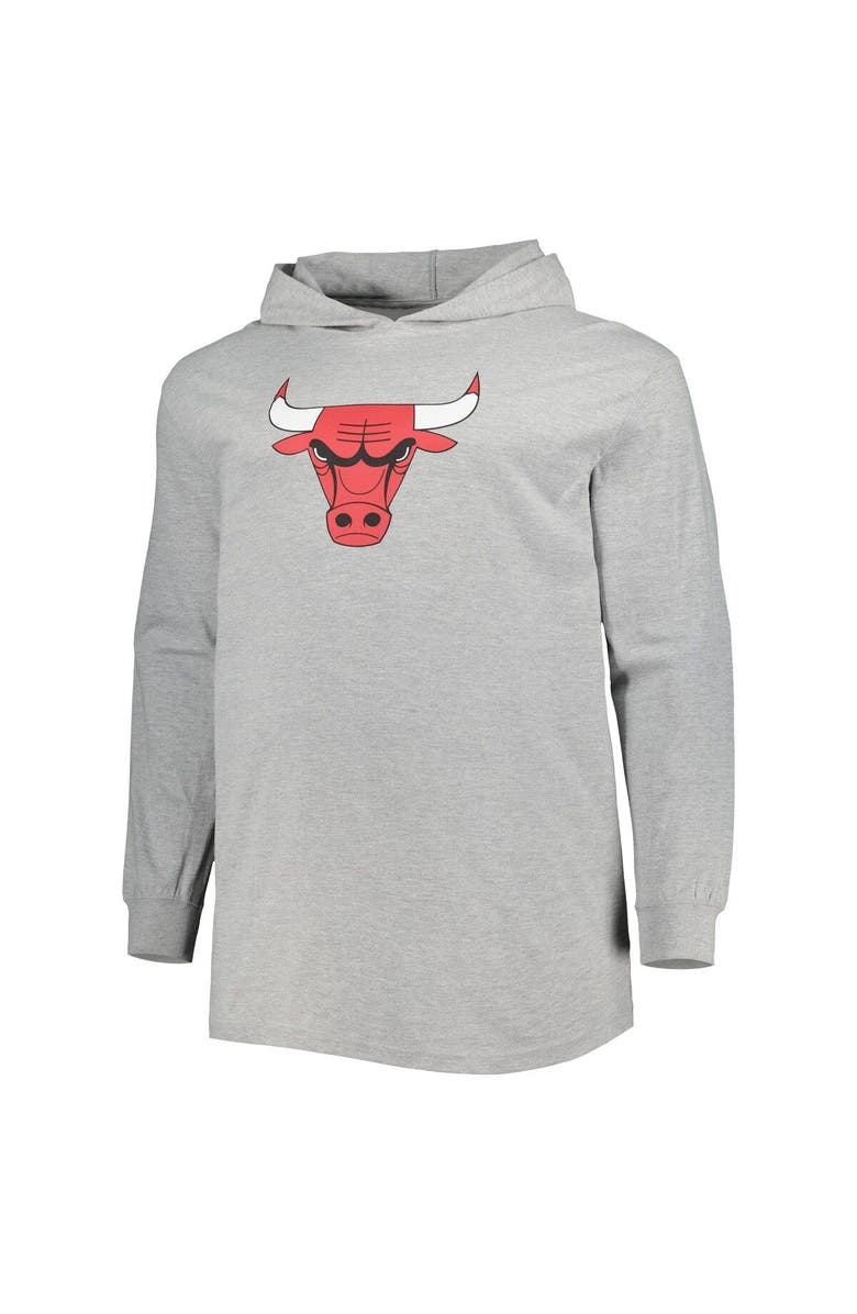FANATICS Men's Fanatics Branded Heather Gray Chicago Bulls Big & Tall Pullover Hoodie, Alternate, color, Heather Gray