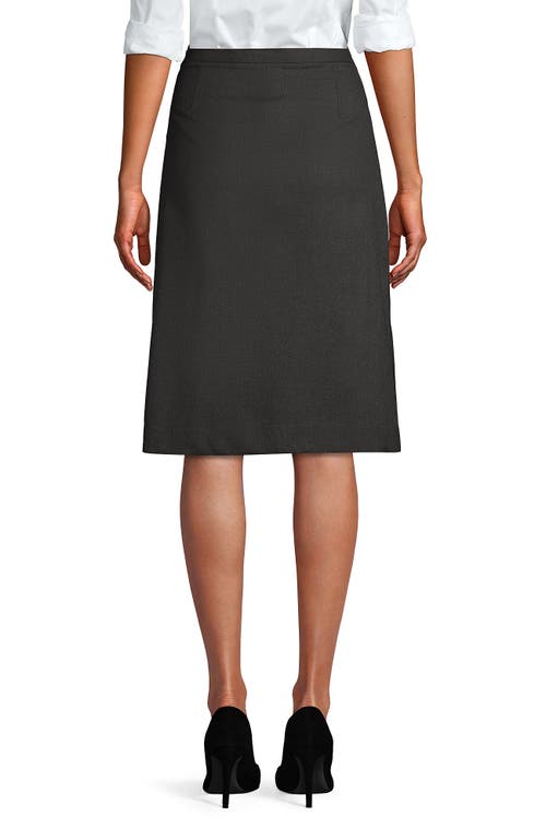 Lands' End School Uniform Solid A-line Skirt Below The Knee In Black