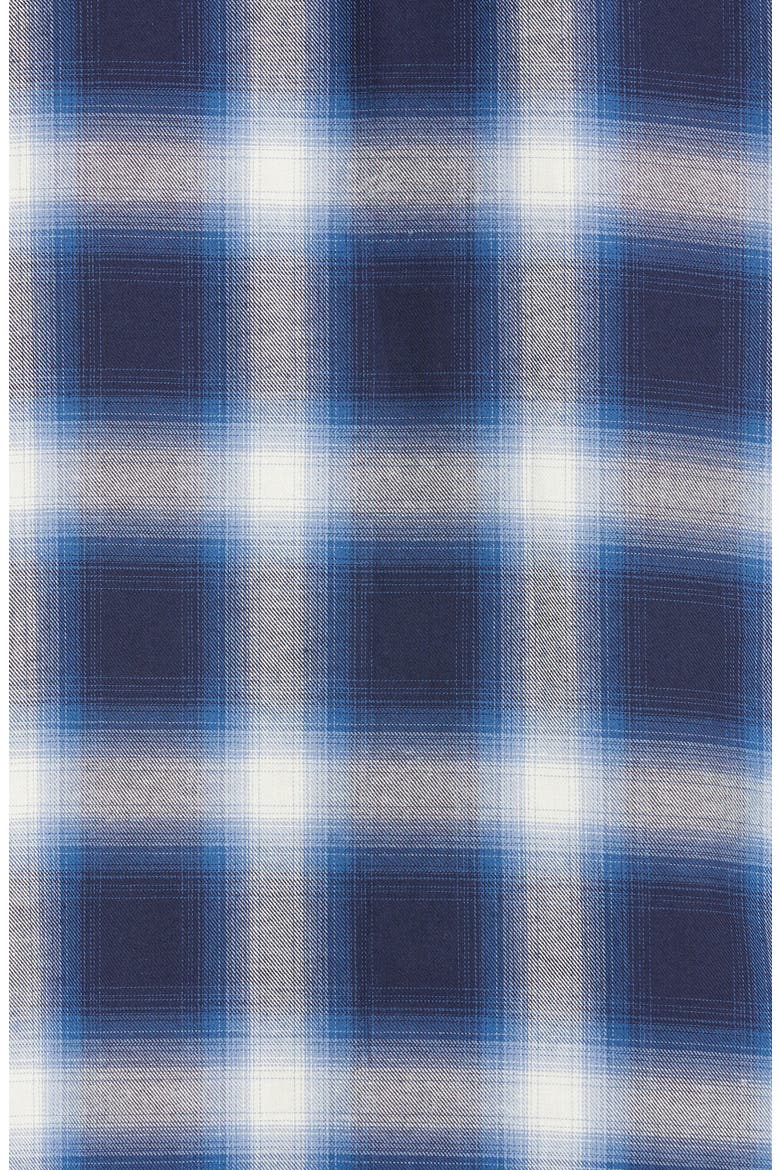 Josie Half Zip Plaid Shirt, Alternate, color, BLUE CHECKS