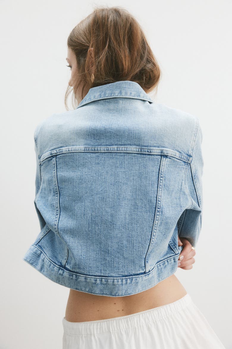 Short Denim Jacket, Alternate, color, Light denim blue
