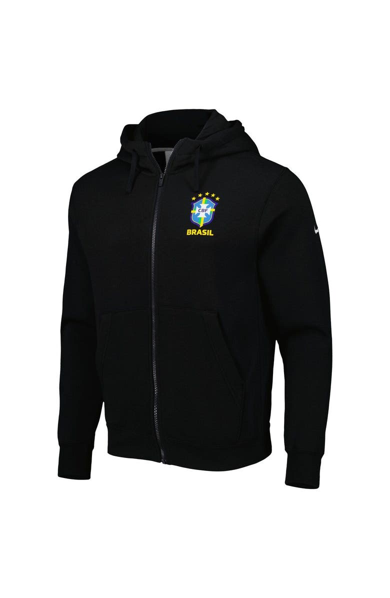 Nike Men's Nike Black Brazil National Team Club Fleece Full-Zip Hoodie, Alternate, color,