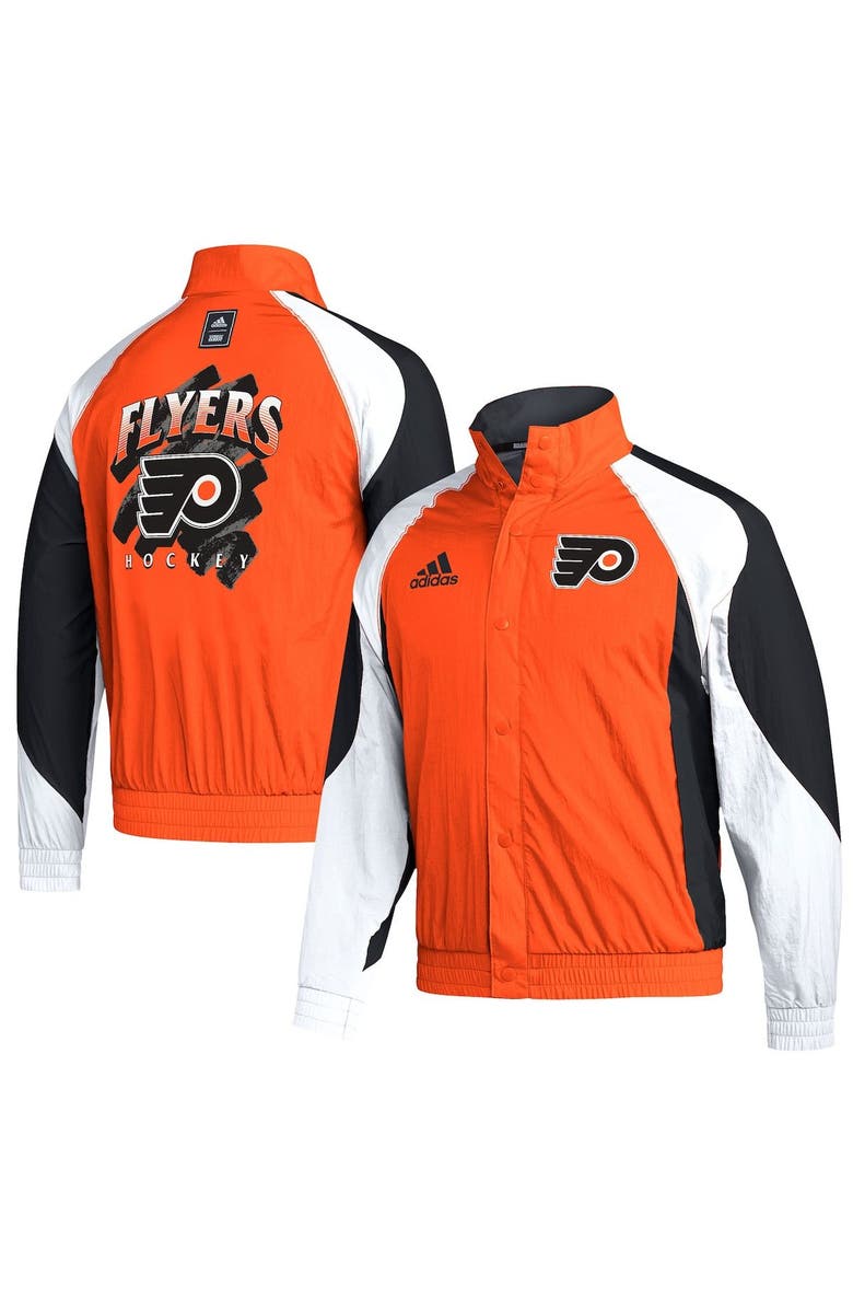 adidas Men's adidas Orange Philadelphia Flyers Reverse Retro 2.0 Full-Snap Jacket, Main, color, 