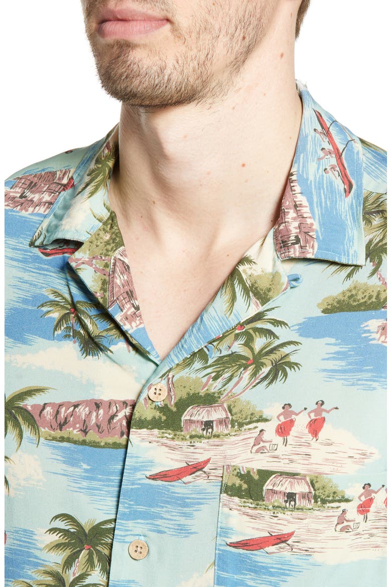 Regular Fit Camp Shirt, Alternate, color, KAPALUA BAY