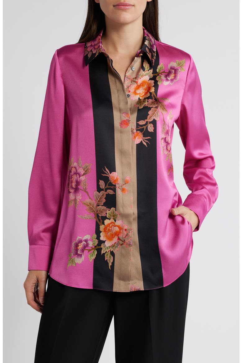 Sabrina Floral Button-Up Shirt, Main, color, PINK MULTI