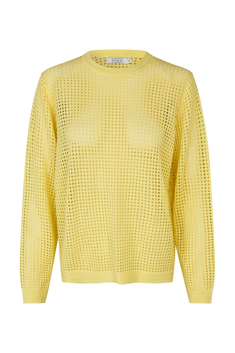MaForavine Open Knit Sweater, Alternate, color, Lemonade