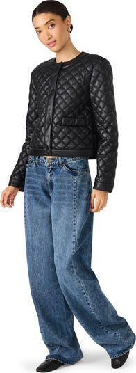 Quilted Faux Leather Jacket