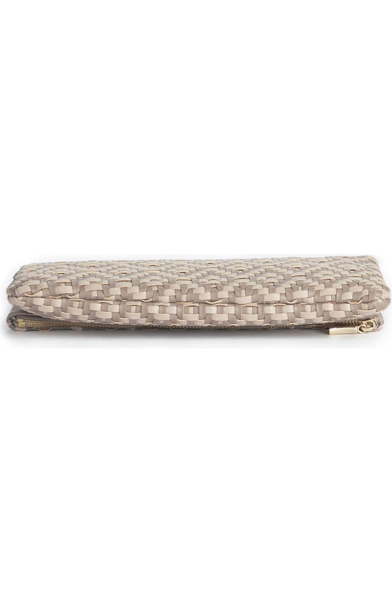 Sole Society Lisbeth Weave Foldover Clutch, Alternate, color, Nude Combo