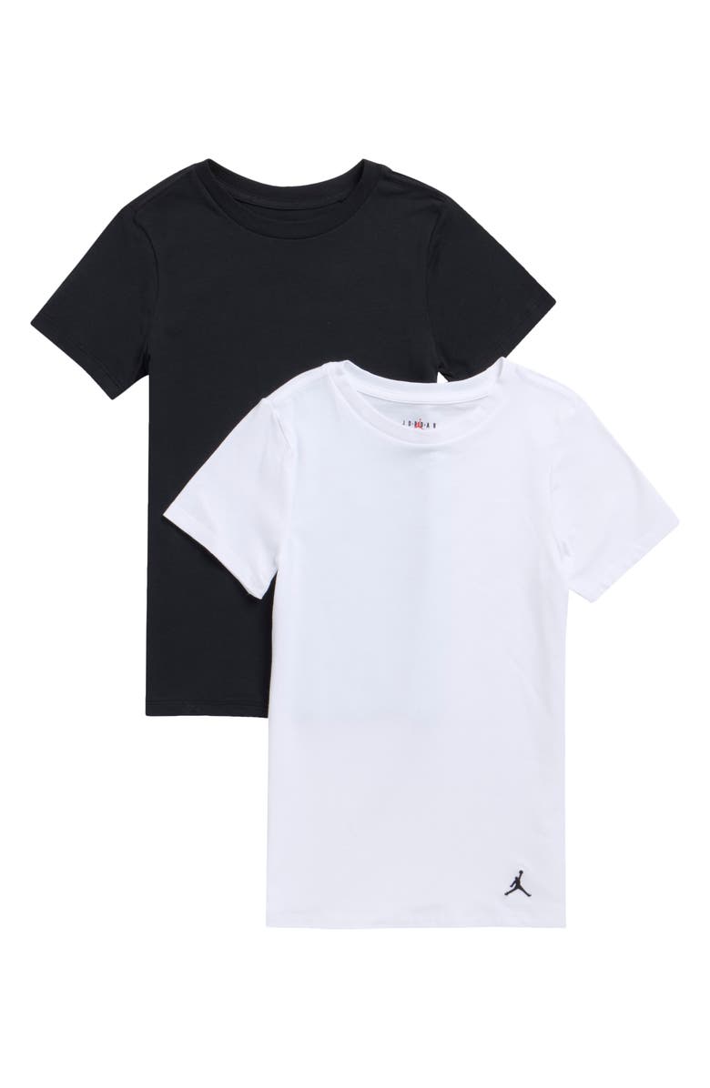 Jordan Kids' 2-Pack Short Sleeve T-Shirt, Main, color, Black/ White