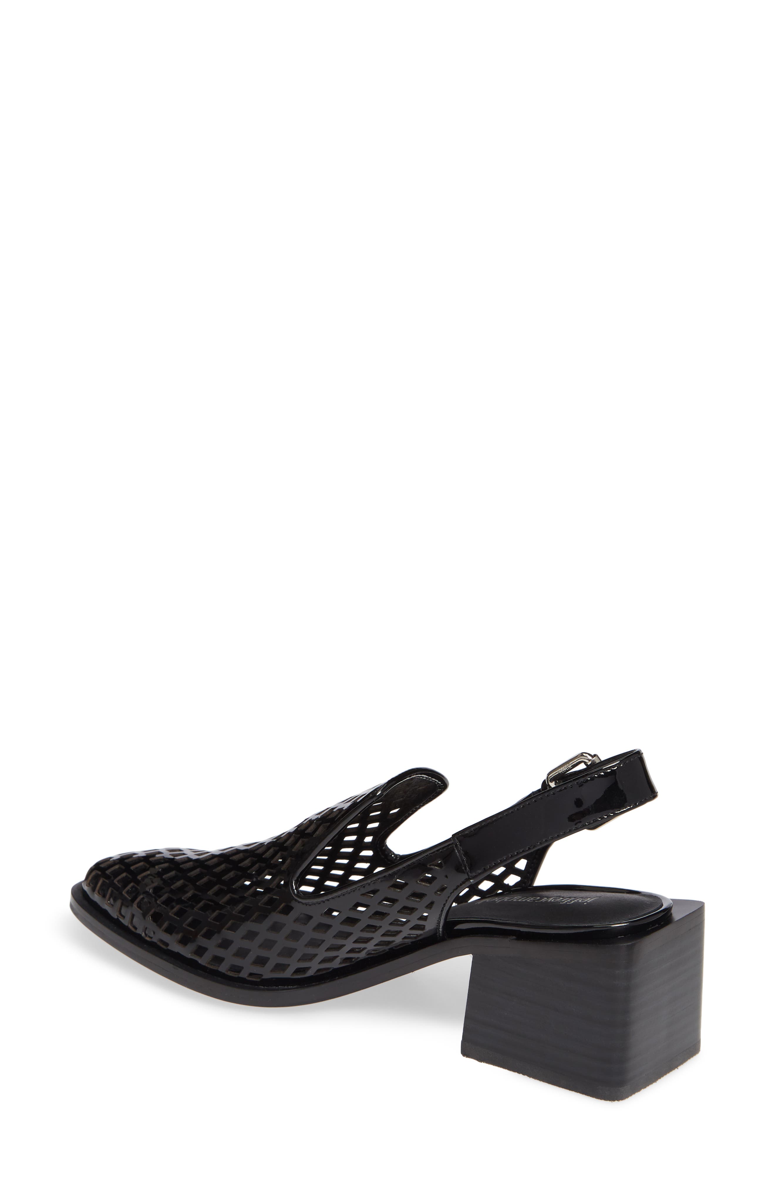 Henriet-C Perforated Slingback Pump, Alternate, color, BLACK PATENT LEATHER