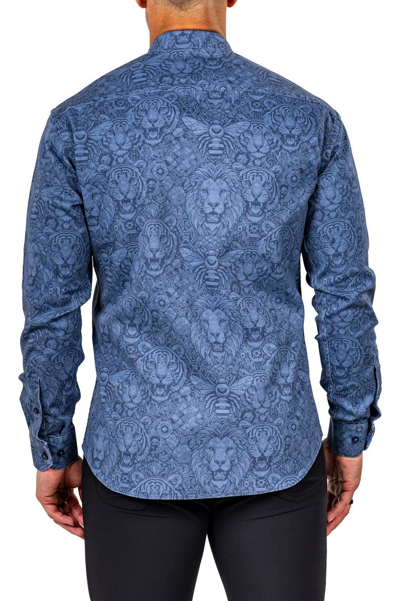 Fibonacci Marthy Contemporary Fit Button-Up Shirt, Alternate, color, BLUE