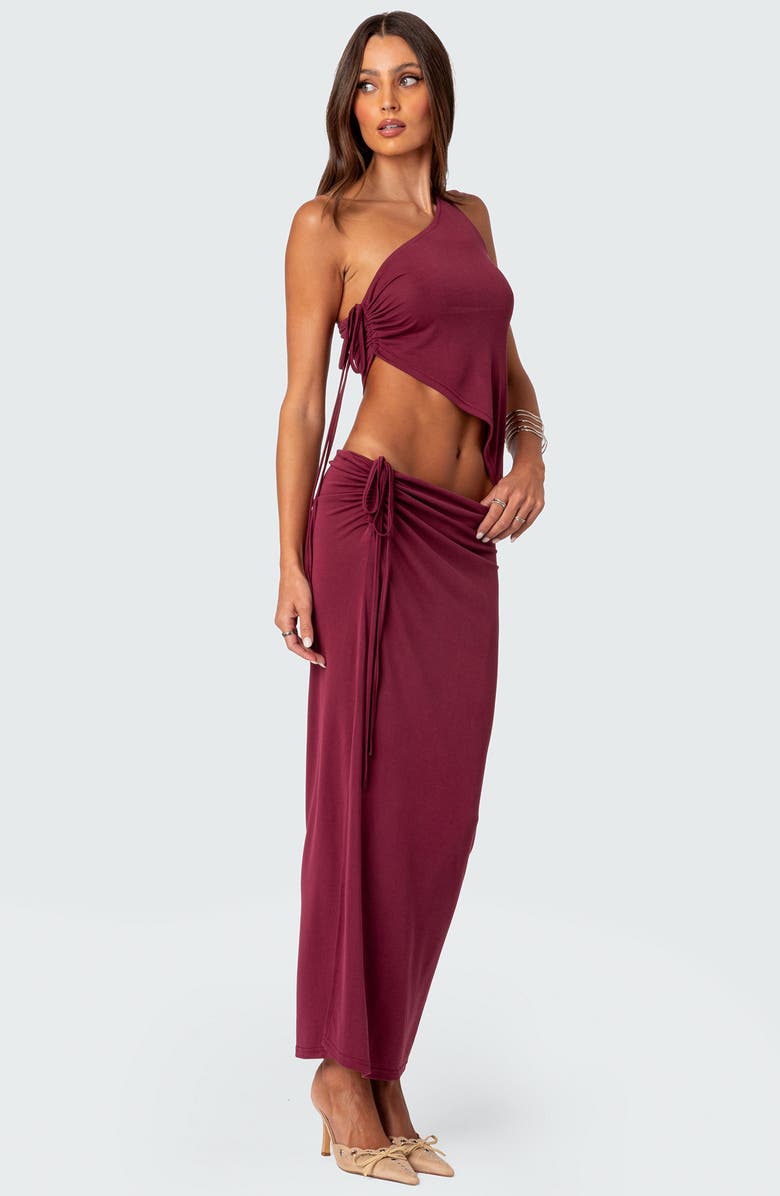 EDIKTED Frankie Drawstring Ruched Side Slit Skirt, Alternate, color, 