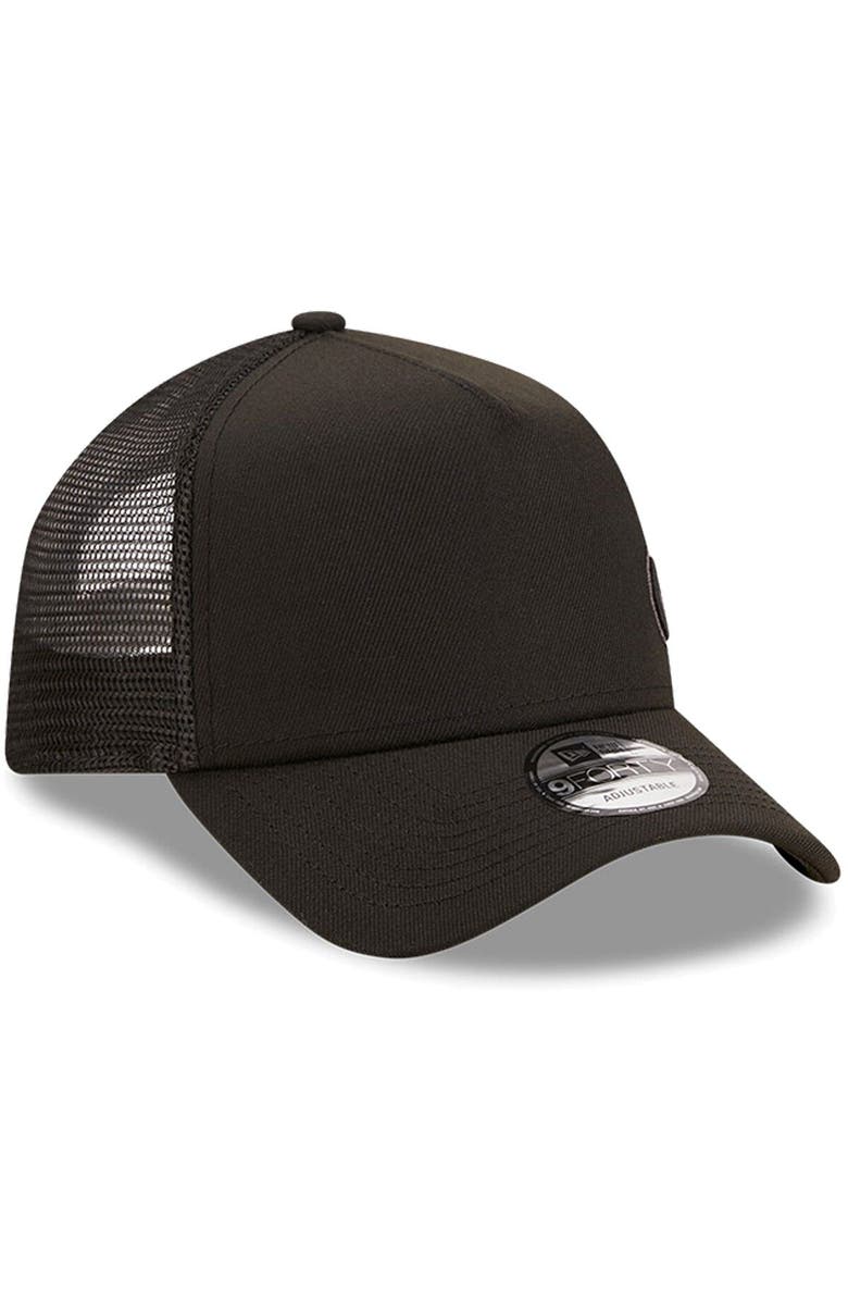 New Era Men's New Era Black Pittsburgh Steelers Repreve A-Frame Trucker 9FORTY Snapback Hat, Alternate, color, 