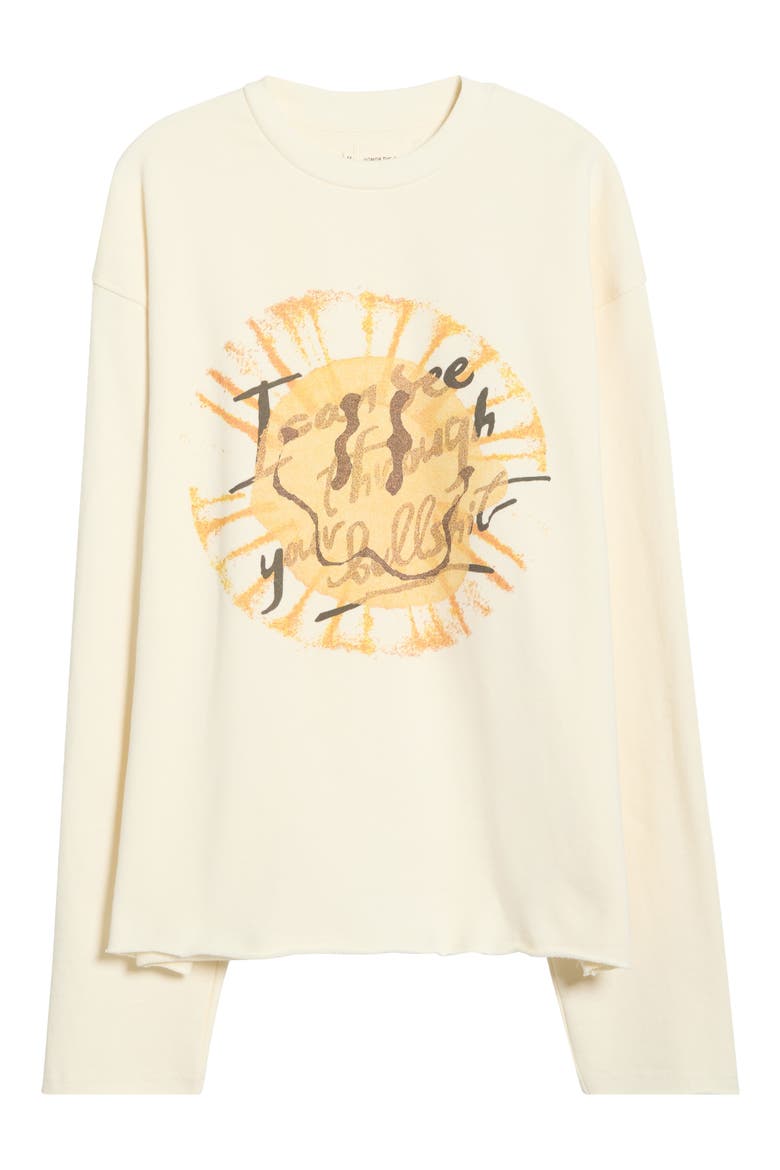 I Can See Long Sleeve Cotton Graphic T-Shirt, Alternate, color, WHITE