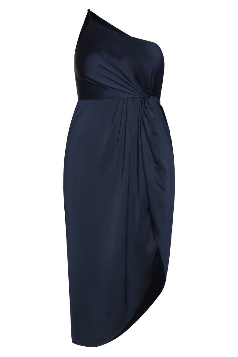 Vivid One-Shoulder Maxi Dress, Alternate, color, NAVY