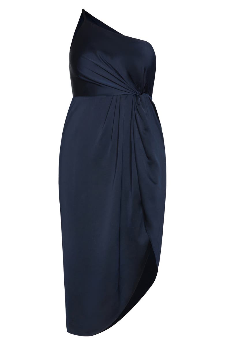 City Chic Vivid One-Shoulder Maxi Dress, Alternate, color, Navy