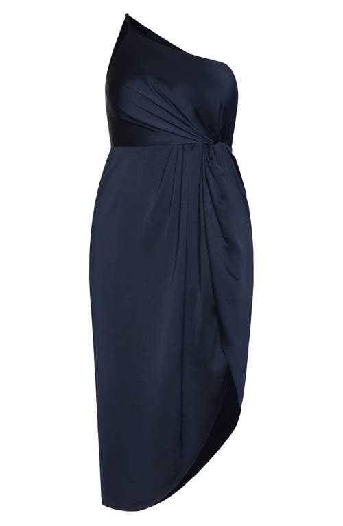 City Chic Vivid One-shoulder Maxi Dress In Blue