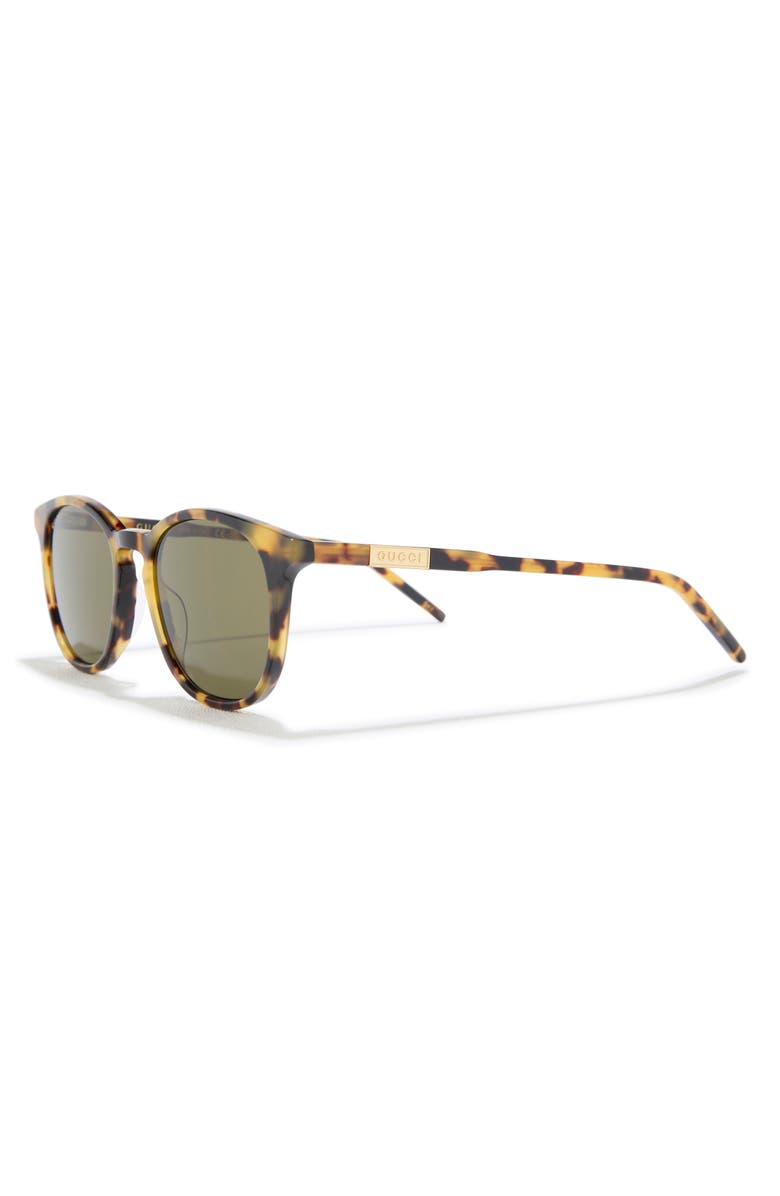 Gucci 50mm Round Sunglasses, Alternate, color, Havana Havana Green