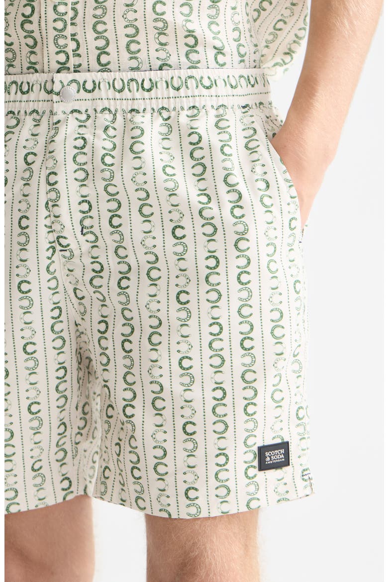 Print Swim Trunks, Alternate, color, HORSESHOE STRIPE EGG