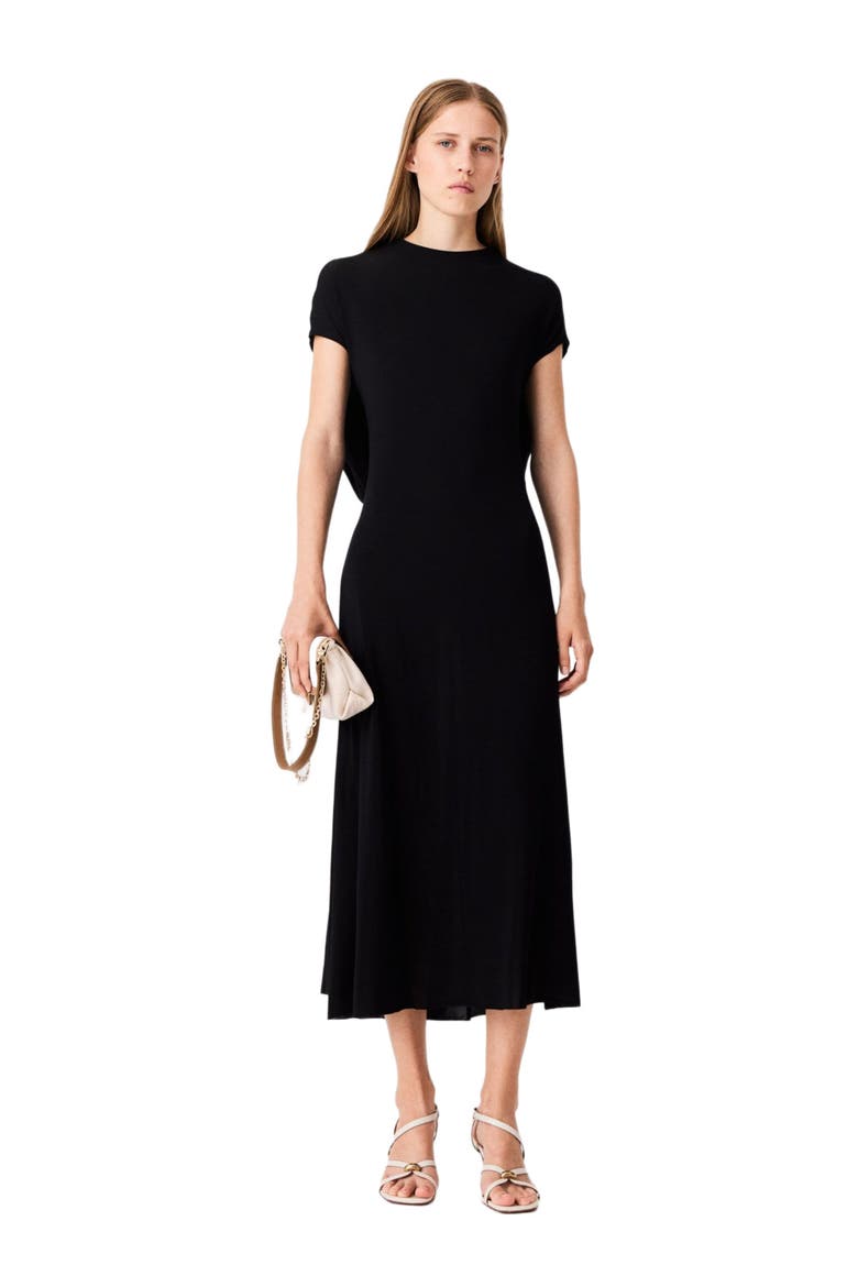Cowl-back maxi dress, Main, color, Black