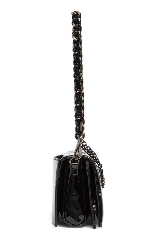 Steve Madden Brona Quilt Embossed Patent Shoulder Bag In Black