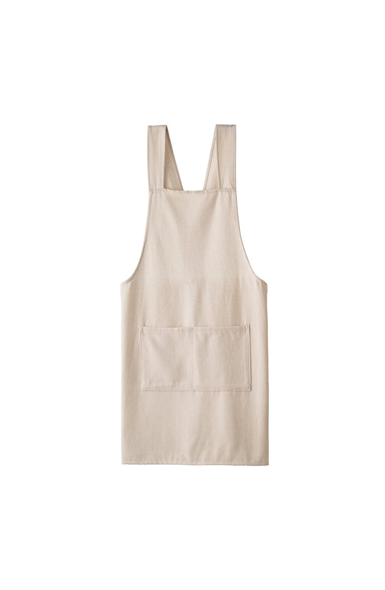Olive & Linen Crossback Apron, Main, color, Natural
