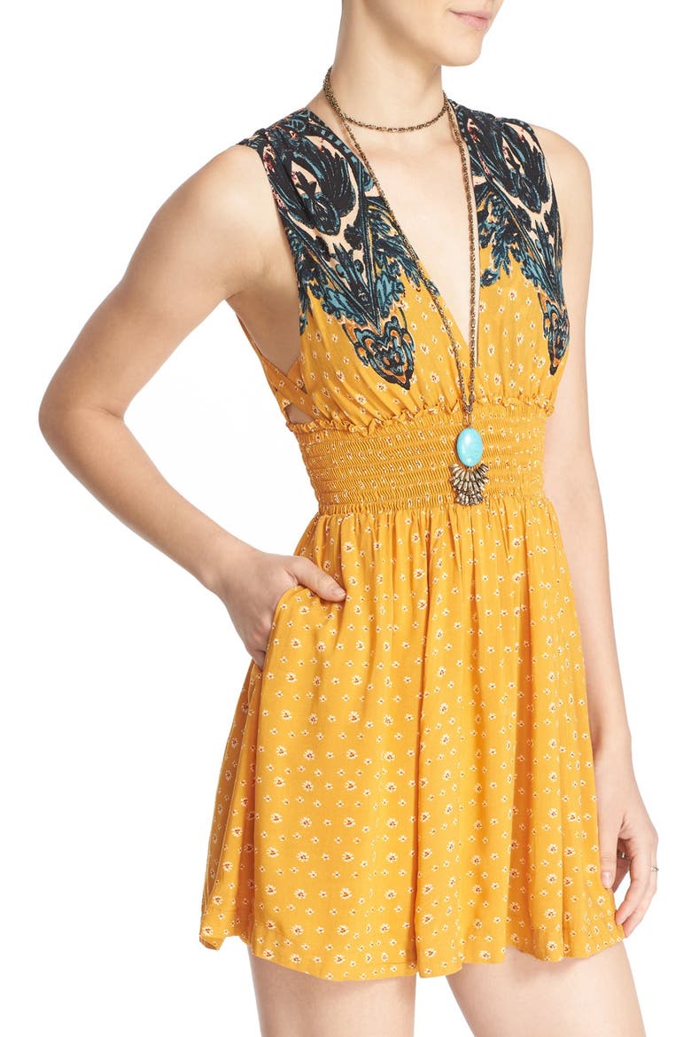 'Walking Through Dreams' Fit & Flare Dress, Alternate, color, ORANGE COMBO