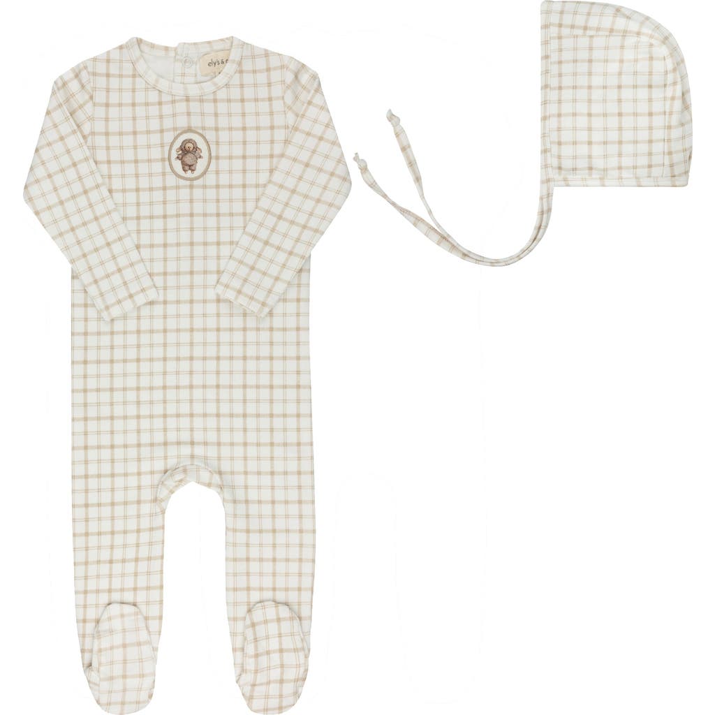 Ely's & Co. Modal French Terry Plaid Sheep Collection In Gray