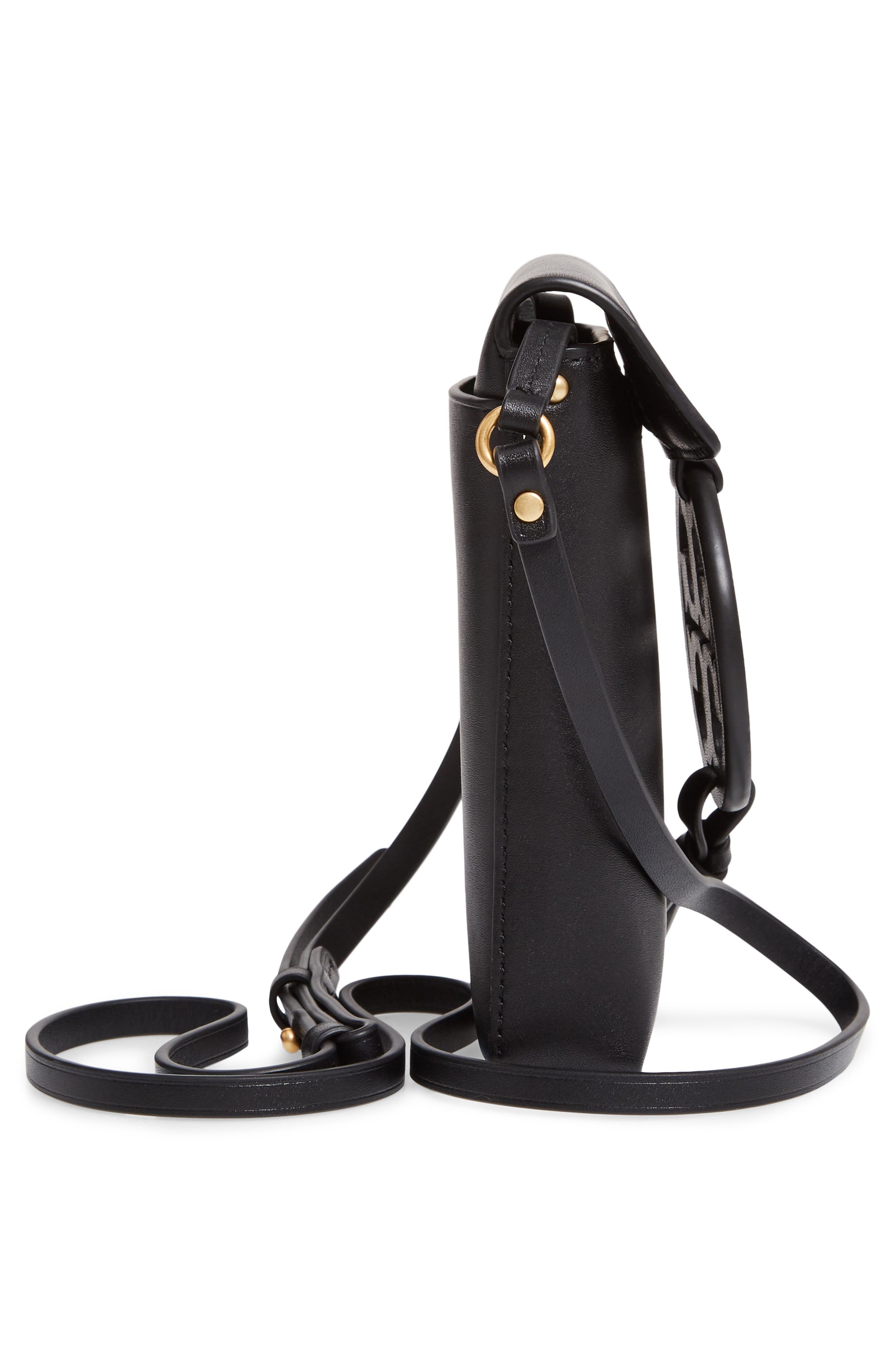 Miller Leather Phone Crossbody Bag, Alternate, color, BLACK