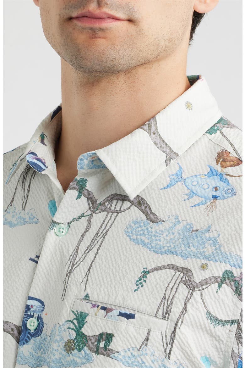 Curious Sky Performance Button Shirt, Alternate, color, OFF WHITE