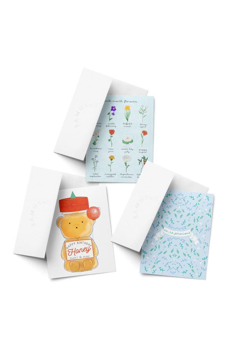 Baby Greeting Card Pack (3ct) "Flowers, Honey, Precious", Main, color, Multi-Pack