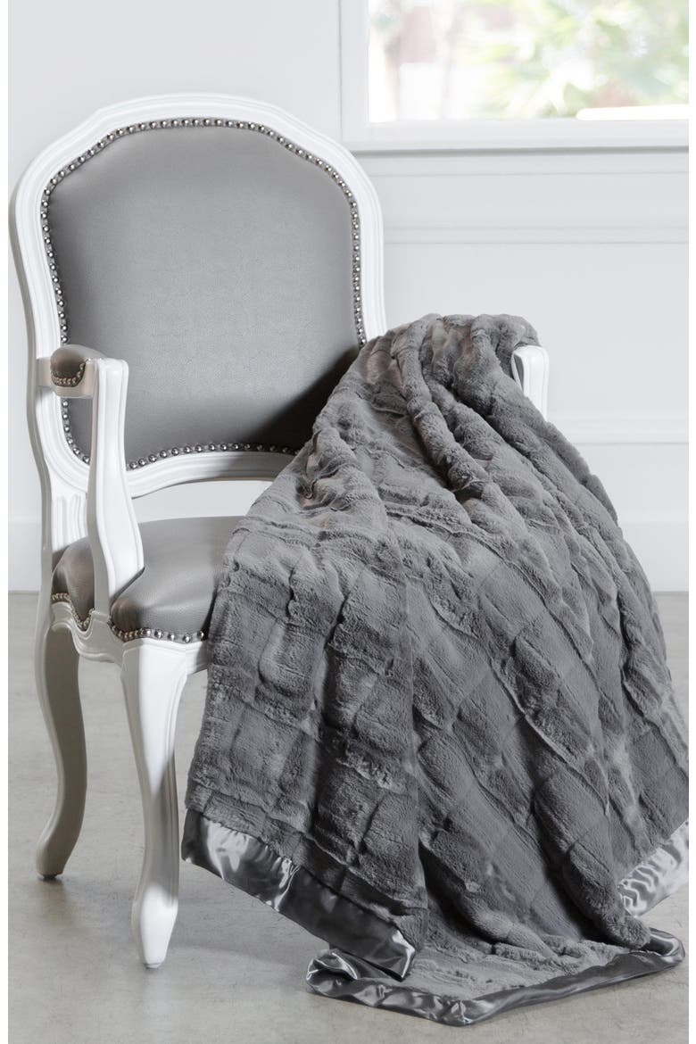 Luxe Waterfall Extra Large Throw Blanket, Alternate, color, CHARCOAL