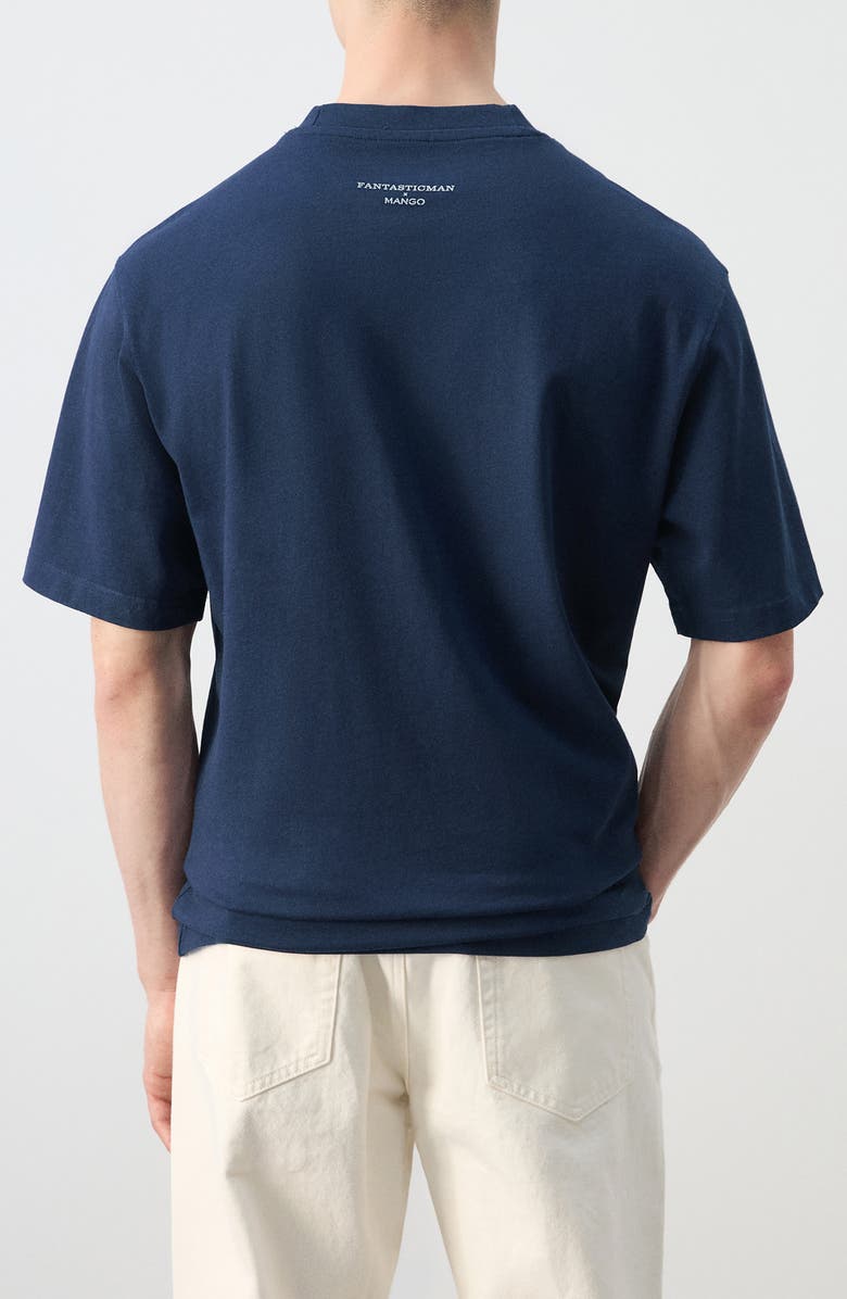 MANGO x Fantastic Man Logo Graphic T-Shirt, Alternate, color, Ink Blue