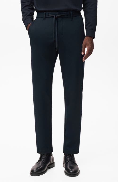 Mango Slim Fit Drawstring Pants In Black