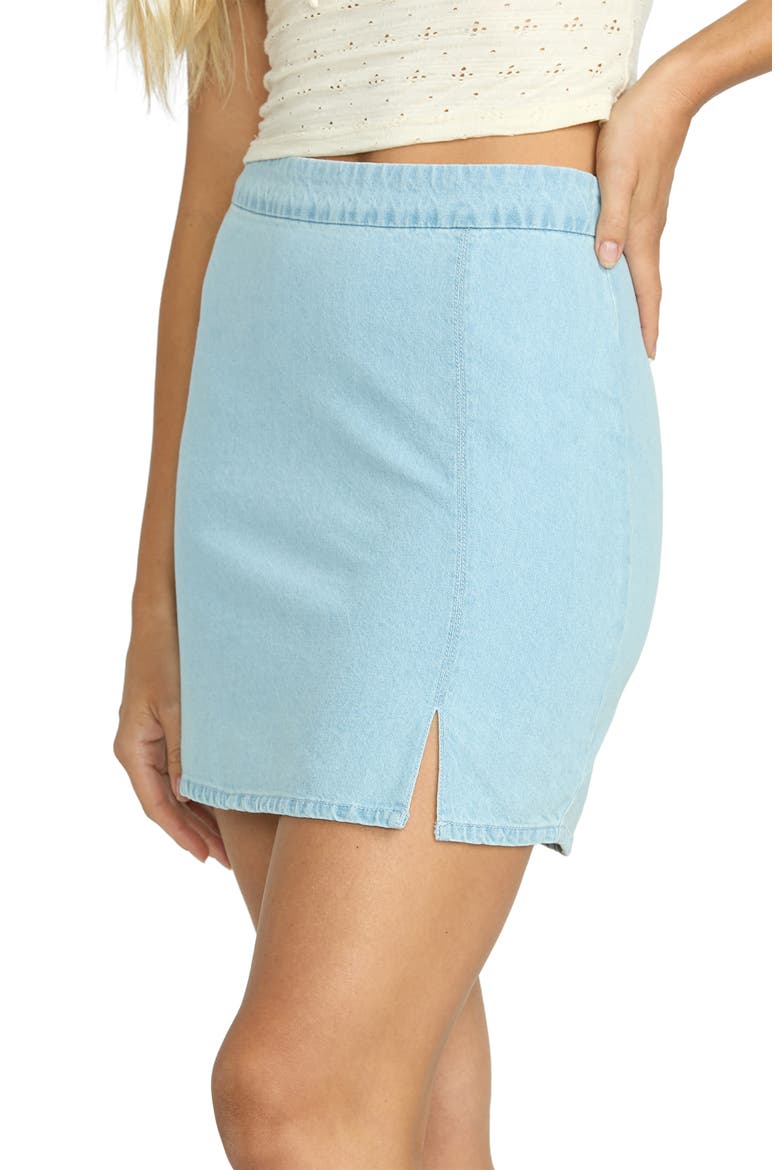 Wave Wash Denim Miniskirt, Alternate, color, SALT BLUE