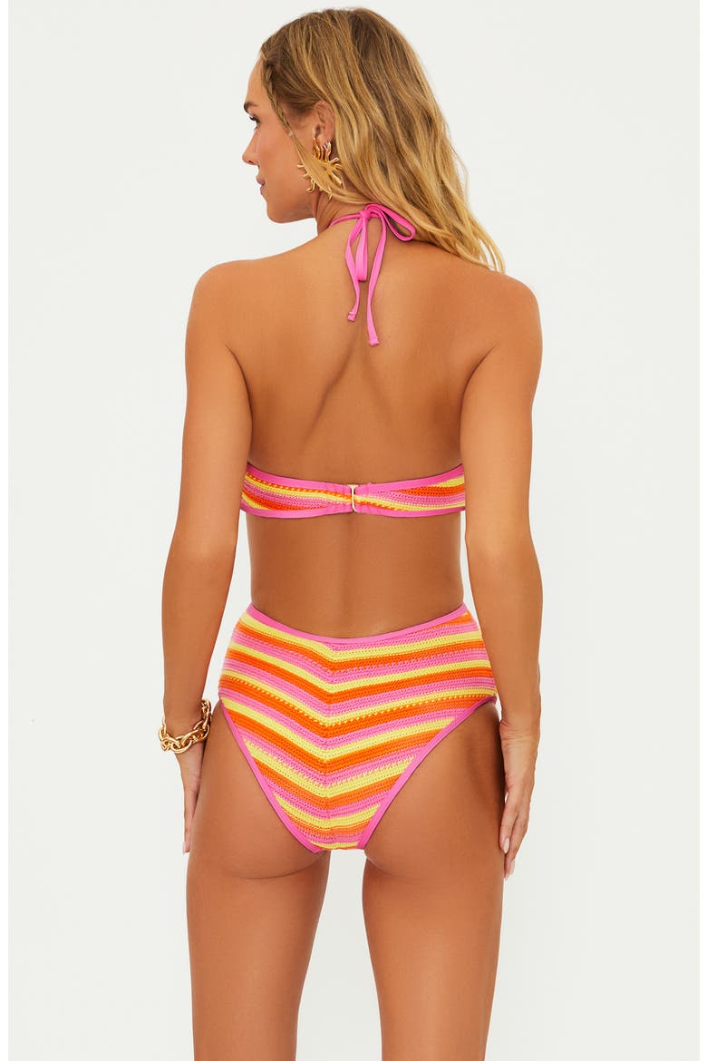 Pamela Stripe Cotton Blend One-Piece Swimsuit, Alternate, color, SOLEIL CRO