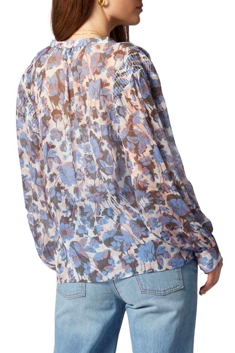 Naomi Print Tie Neck Silk Blouse, Alternate, color, ENGLISH MANOR MULTI