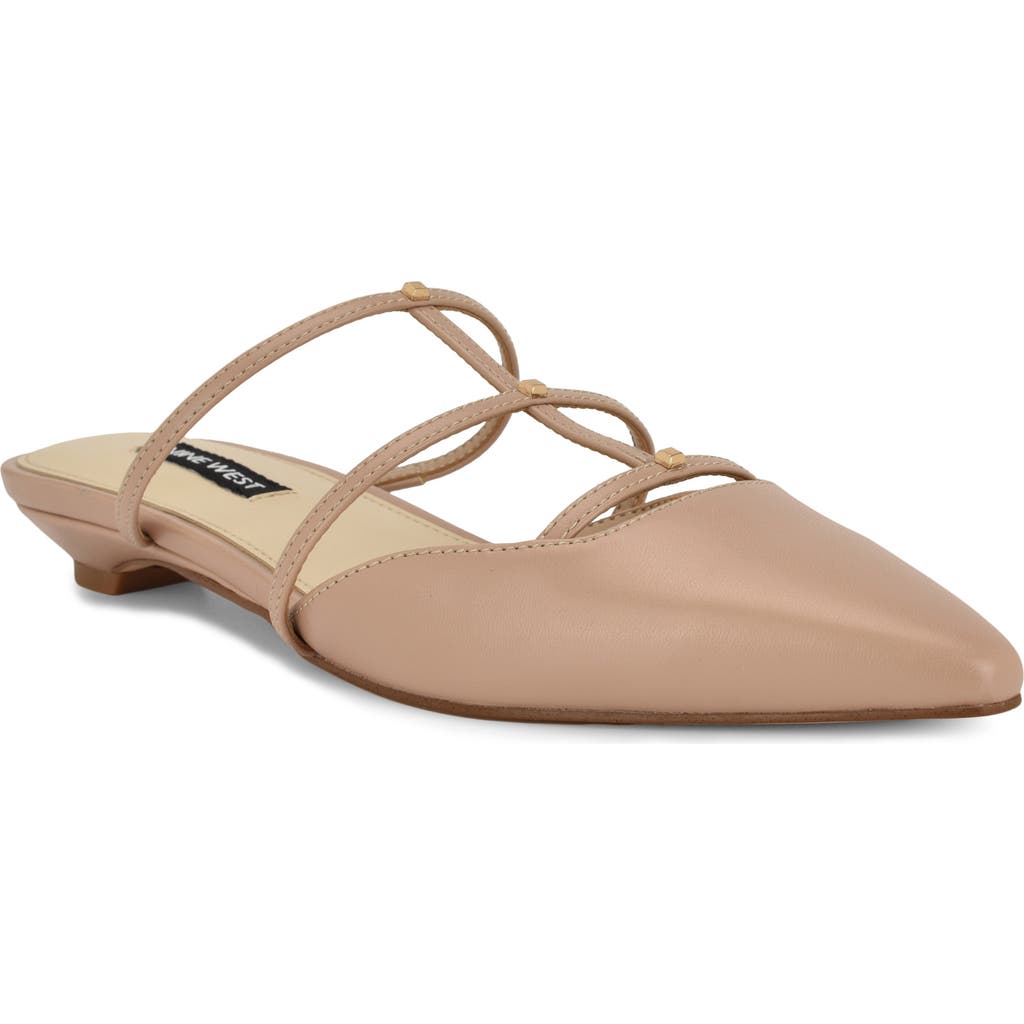 Shop Nine West Paoly Pointed Toe Flat In Light Natural