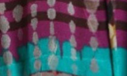 Apny Printed Top In Brown/grey/teal Multi