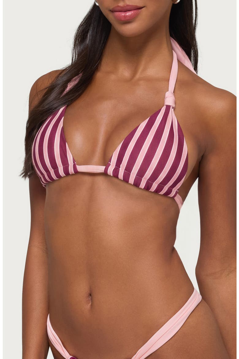 Esmer Knotted Tie Strap Bikini Top, Alternate, color, PINK