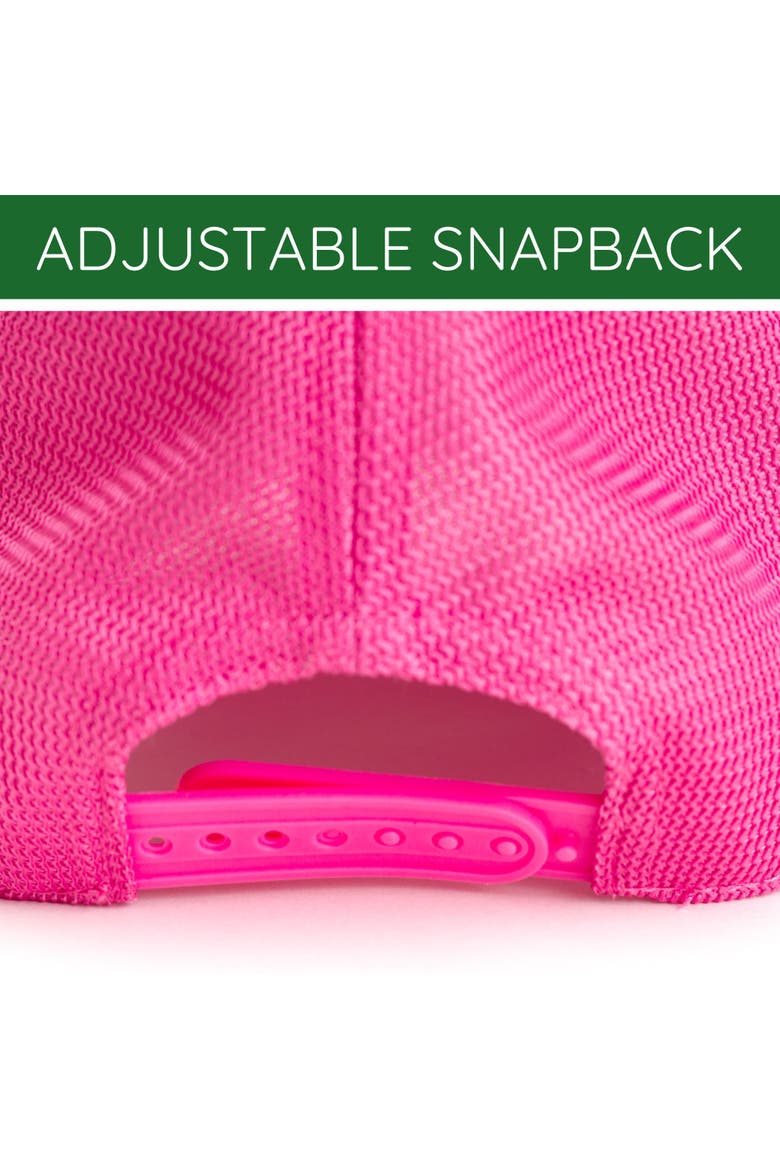 Girls' Snapback Trucker Baseball Cap, Alternate, color, Pink Glitter