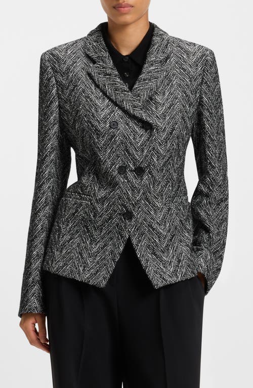 Hugo Boss Boss Jiarna Double Breasted Blazer In Gray