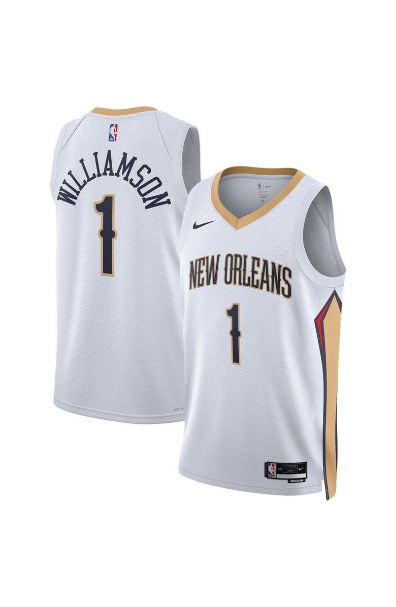 Nike Unisex Nike Zion Williamson White New Orleans Pelicans Swingman Jersey - Association Edition, Main, color, White